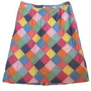 Brooks Brothers multicolor patchwork a-line skirt Size 4